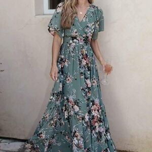 Baltic Born Sage Floral Maxi Dress